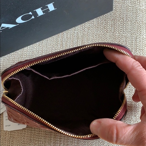 Coach Signature LTR Cosmetic Case 17 Cherry - Picture 6 of 8